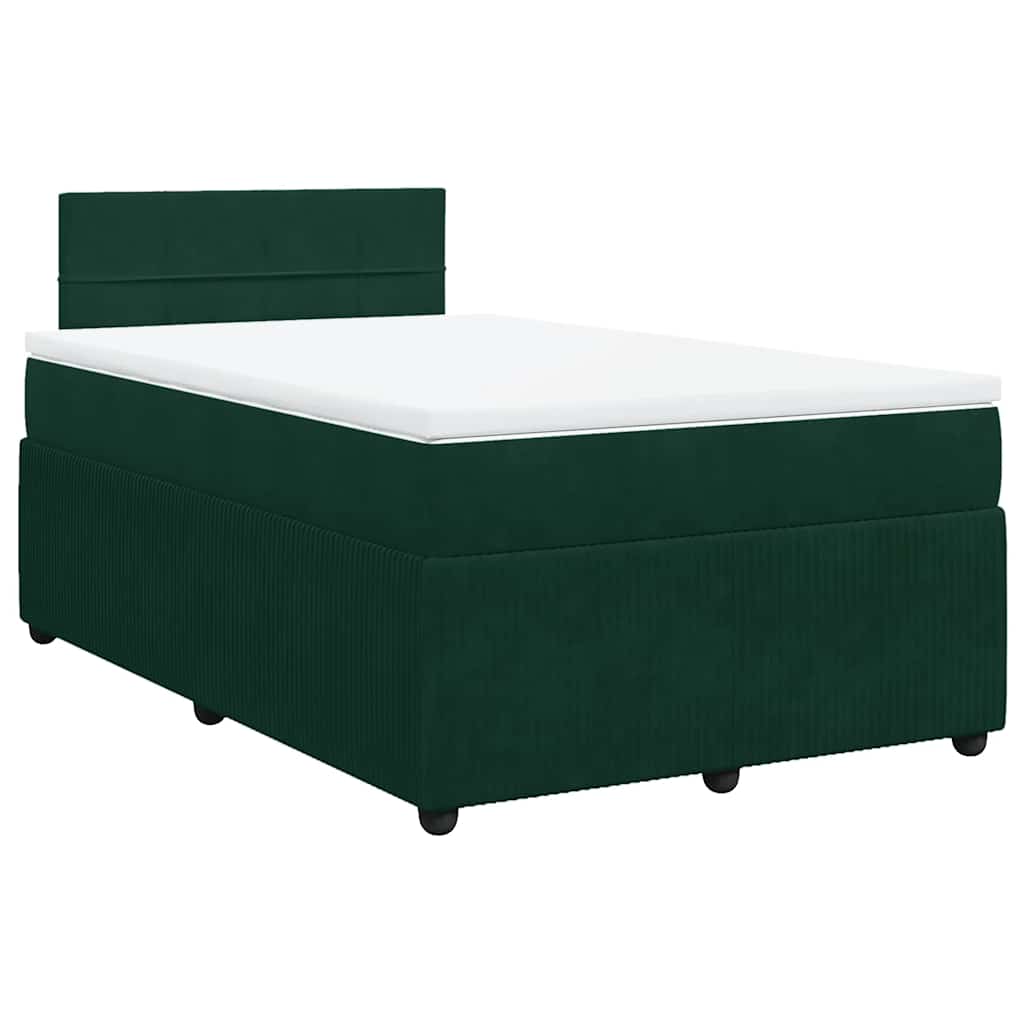 kontinentalseng med madras 120x190 cm velour mørkegrøn