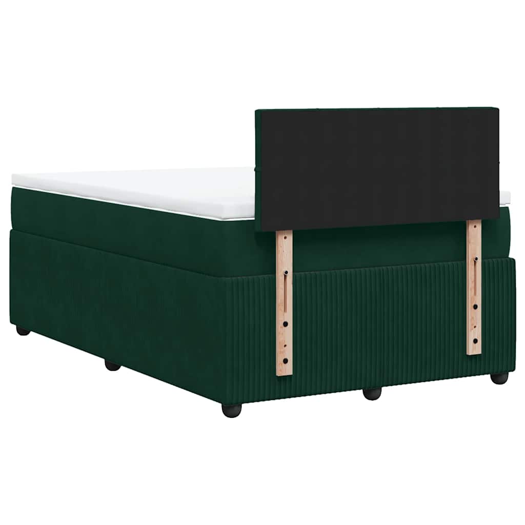 kontinentalseng med madras 120x190 cm velour mørkegrøn