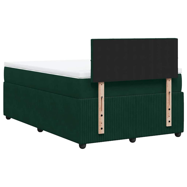 kontinentalseng med madras 120x190 cm velour mørkegrøn