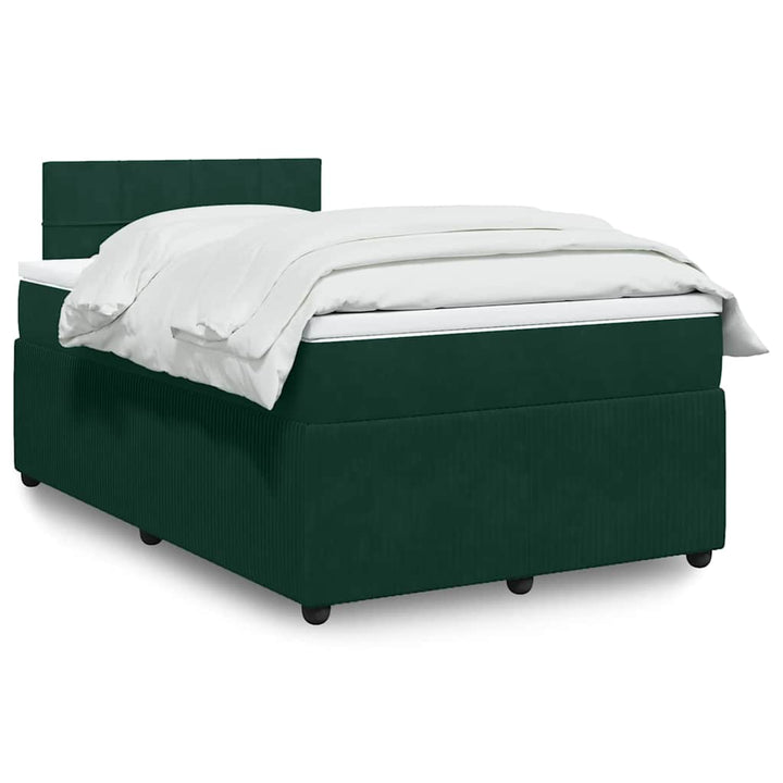 kontinentalseng med madras 120x190 cm velour mørkegrøn