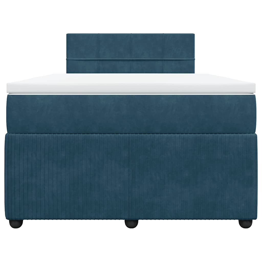 kontinentalseng med madras 120x190 cm velour blå