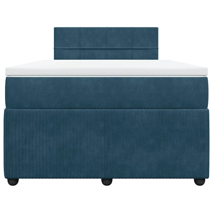 kontinentalseng med madras 120x190 cm velour blå