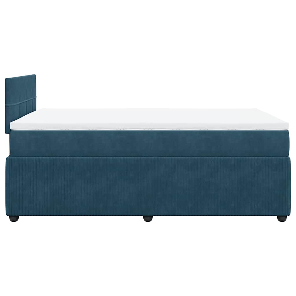 kontinentalseng med madras 120x190 cm velour blå