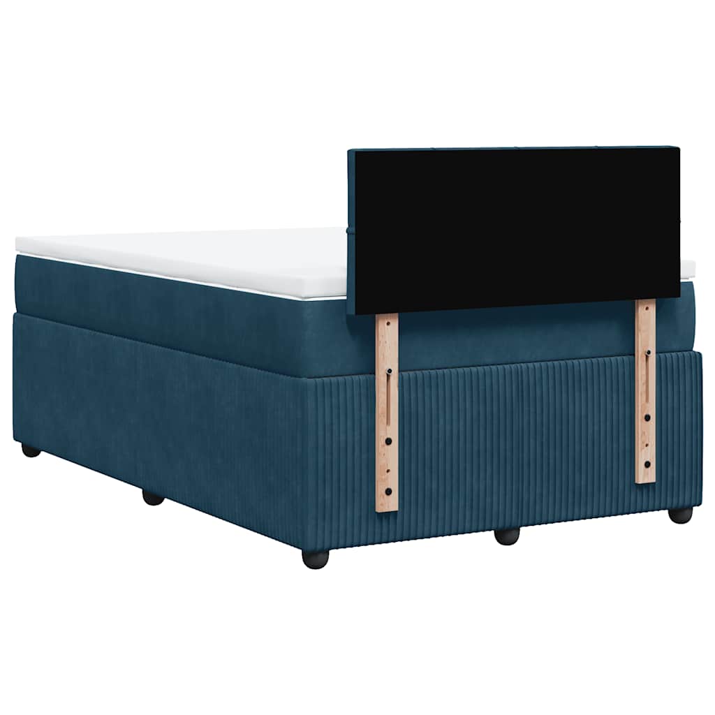 kontinentalseng med madras 120x190 cm velour blå