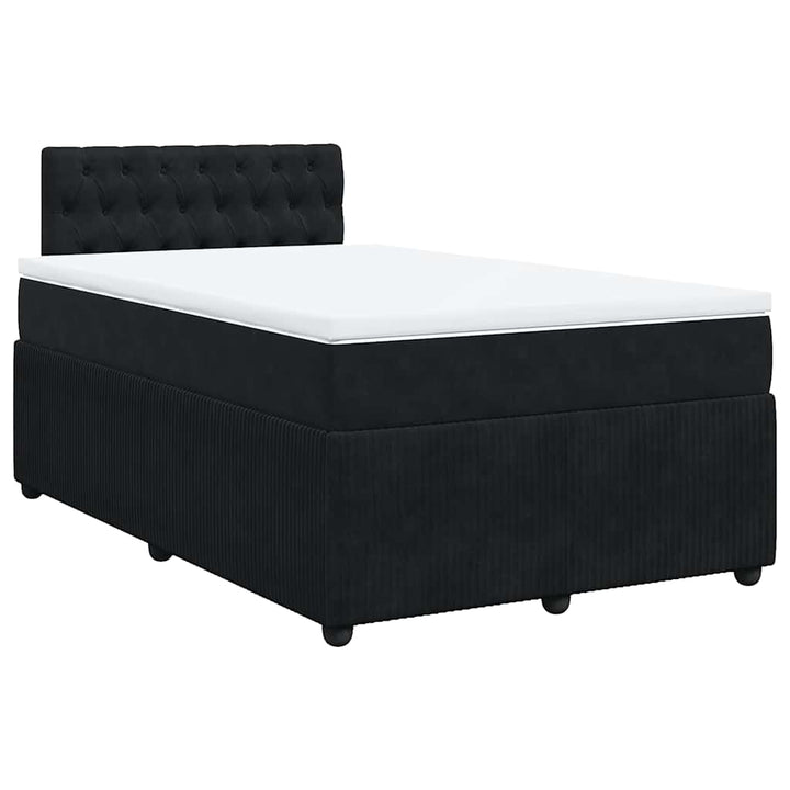 kontinentalseng med madras 120x190 cm velour sort