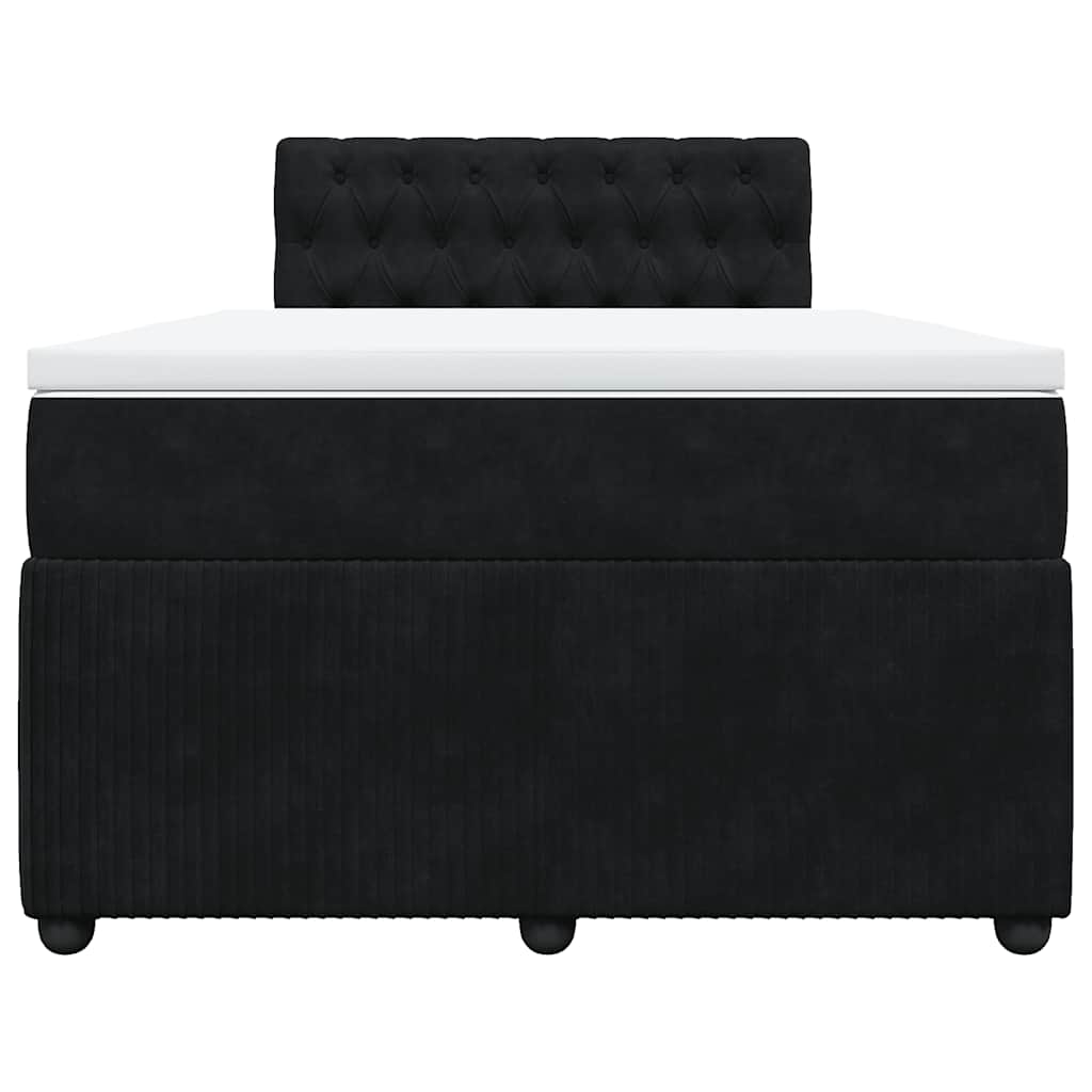 kontinentalseng med madras 120x190 cm velour sort