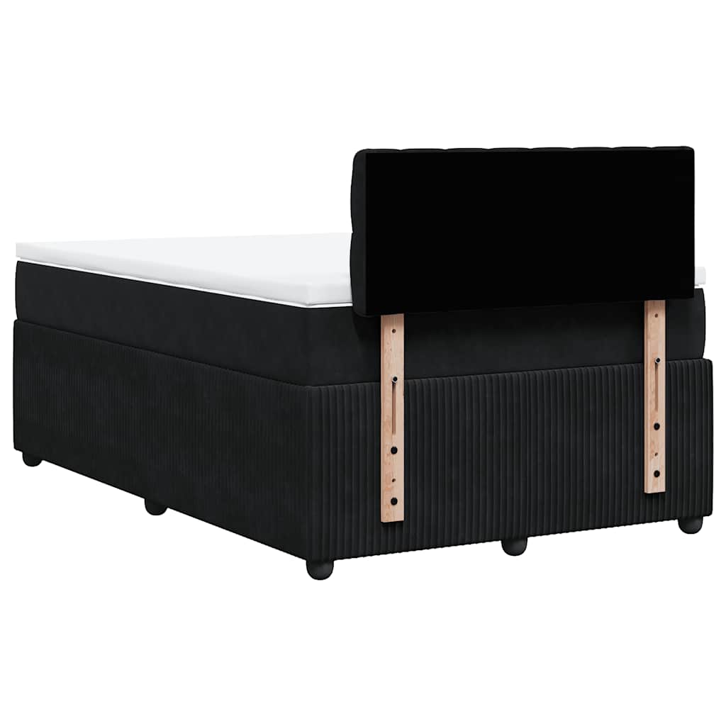 kontinentalseng med madras 120x190 cm velour sort