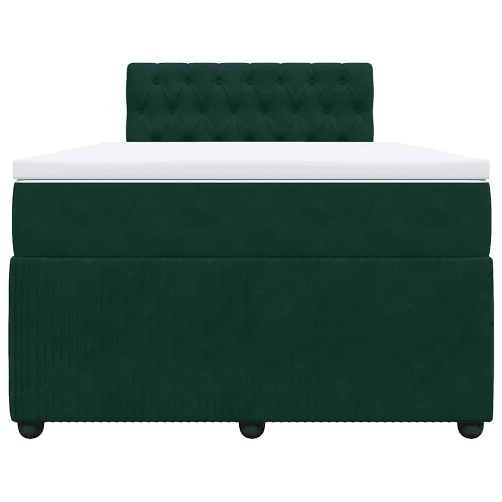 kontinentalseng med madras 120x190 cm velour mørkegrøn