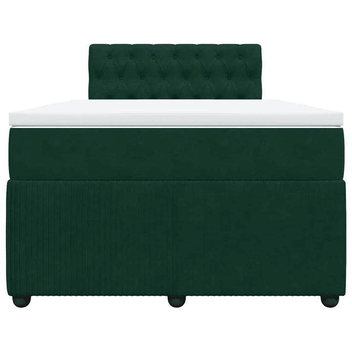 kontinentalseng med madras 120x190 cm velour mørkegrøn