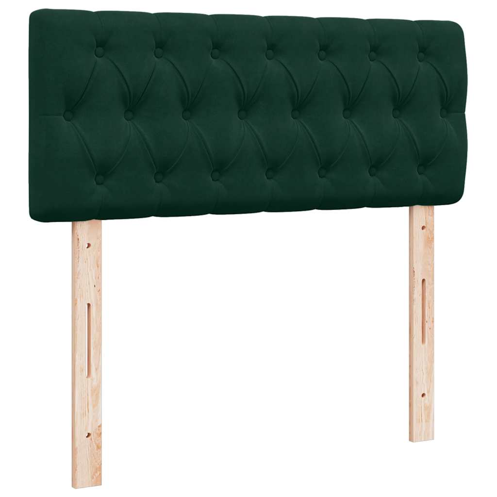 kontinentalseng med madras 120x190 cm velour mørkegrøn