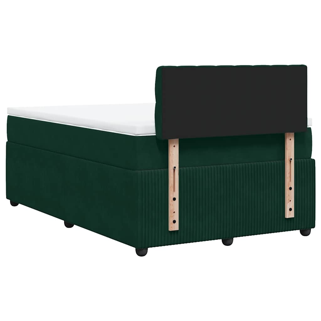 kontinentalseng med madras 120x190 cm velour mørkegrøn