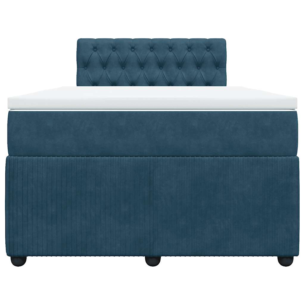 kontinentalseng med madras 120x190 cm velour blå
