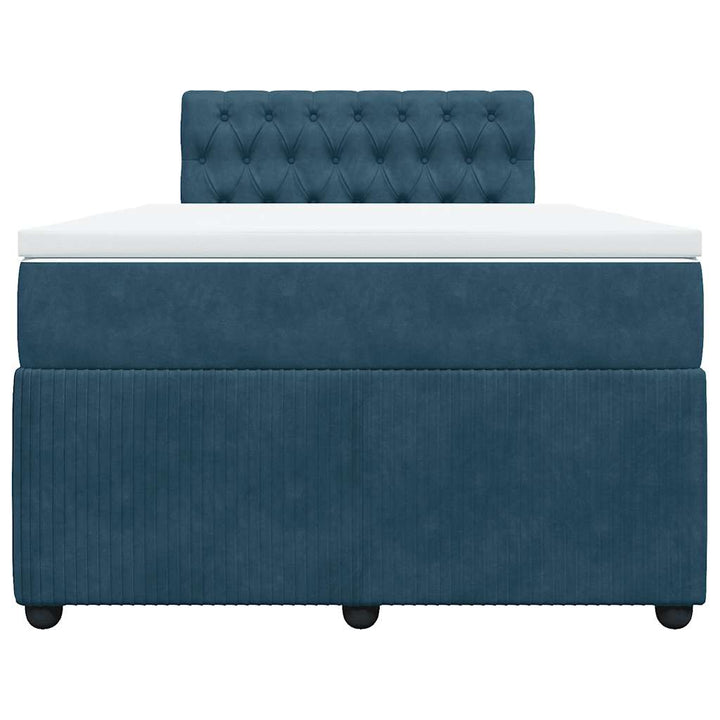 kontinentalseng med madras 120x190 cm velour blå