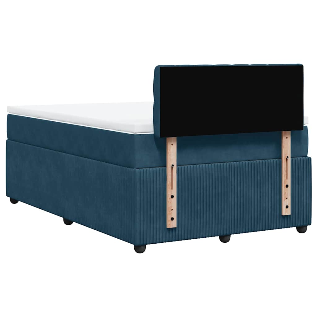 kontinentalseng med madras 120x190 cm velour blå
