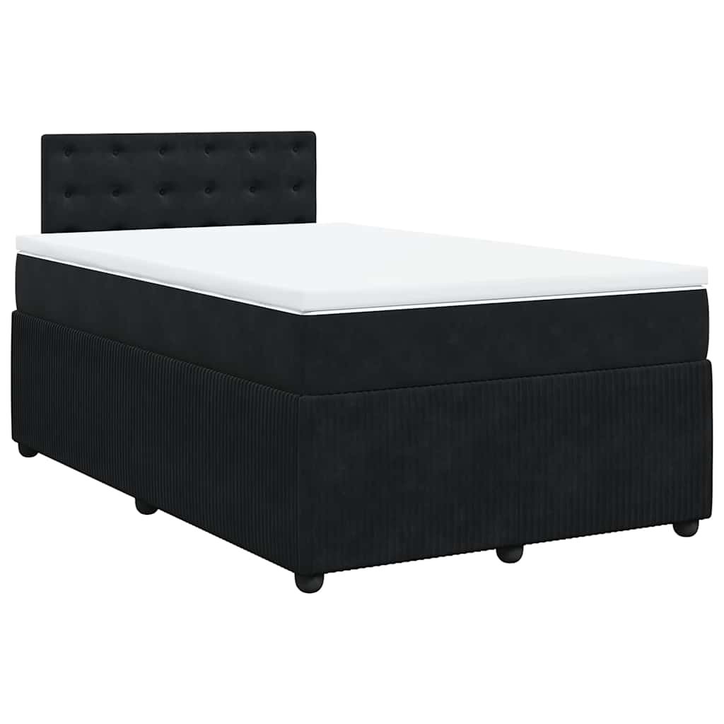 kontinentalseng med madras 120x190 cm velour sort