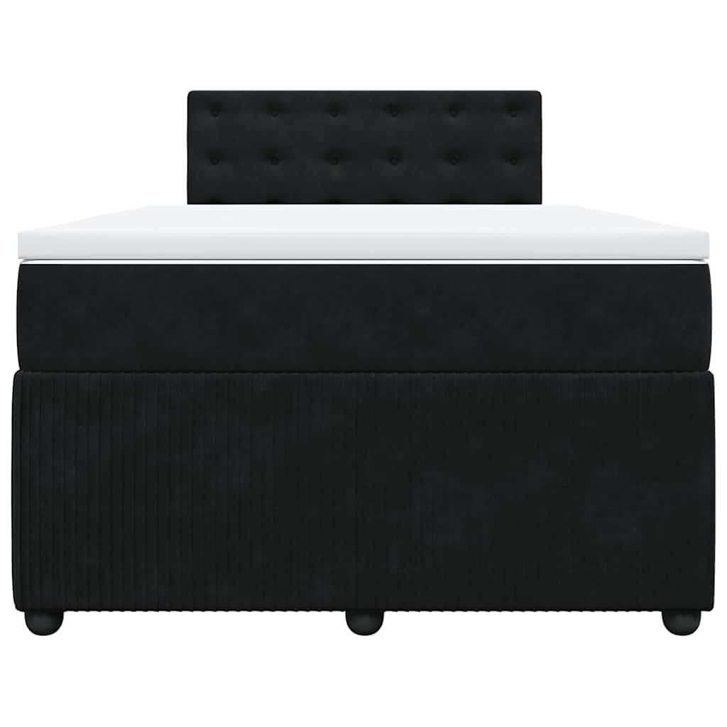 kontinentalseng med madras 120x190 cm velour sort