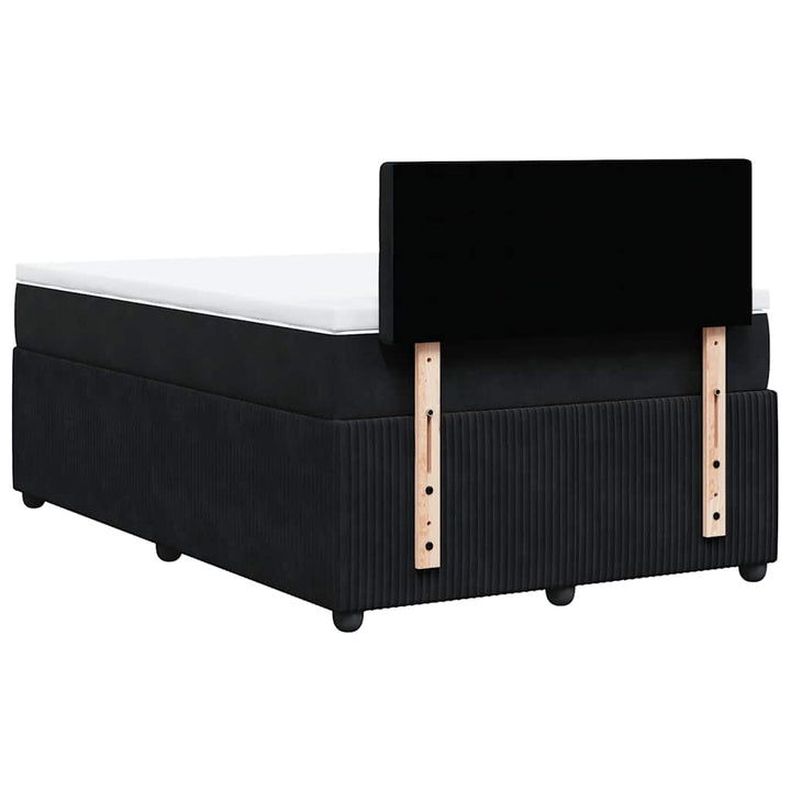 kontinentalseng med madras 120x190 cm velour sort