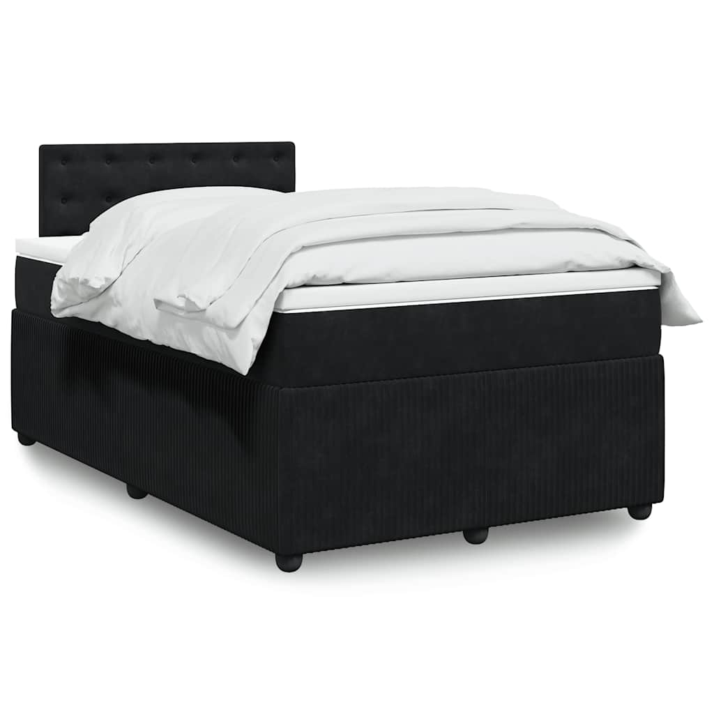 kontinentalseng med madras 120x190 cm velour sort