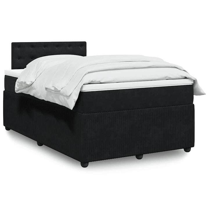 kontinentalseng med madras 120x190 cm velour sort