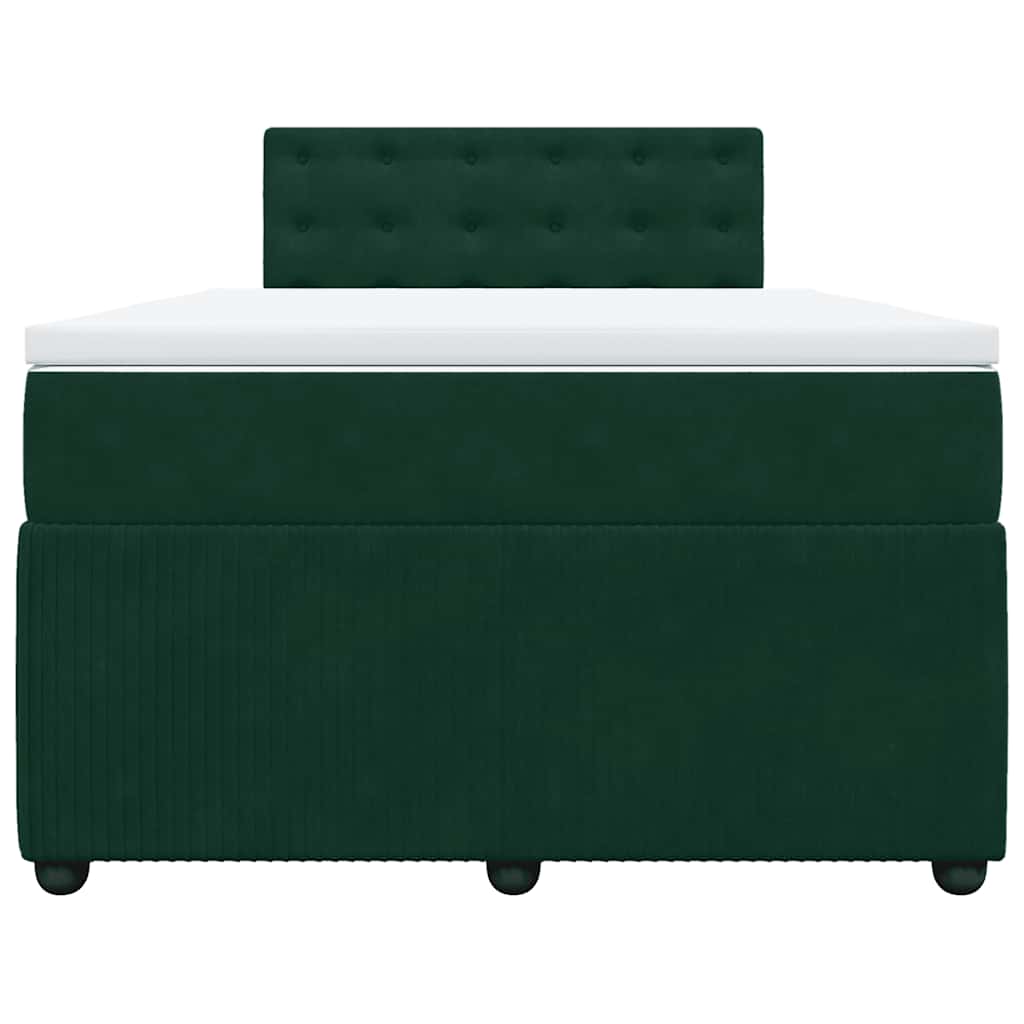 kontinentalseng med madras 120x190 cm velour mørkegrøn