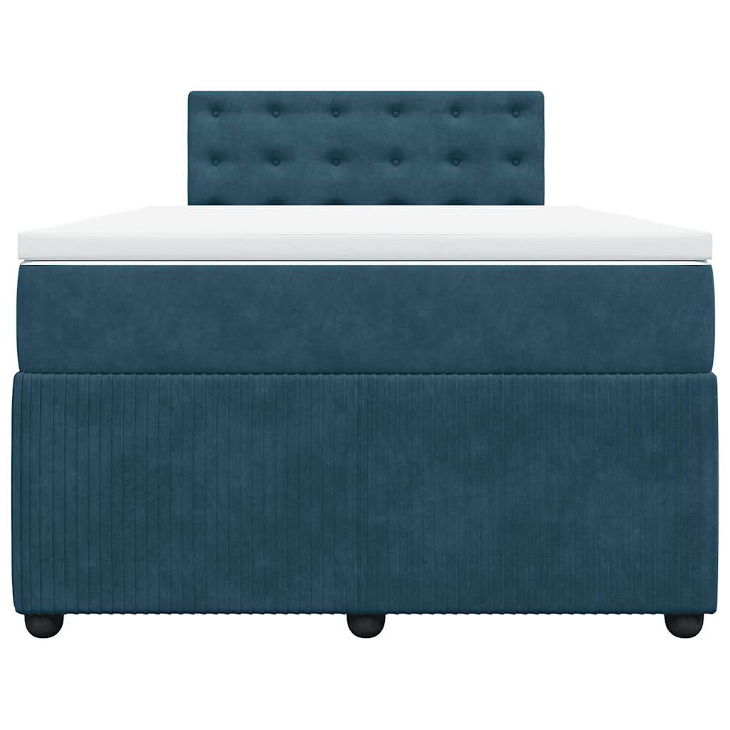 kontinentalseng med madras 120x190 cm velour blå