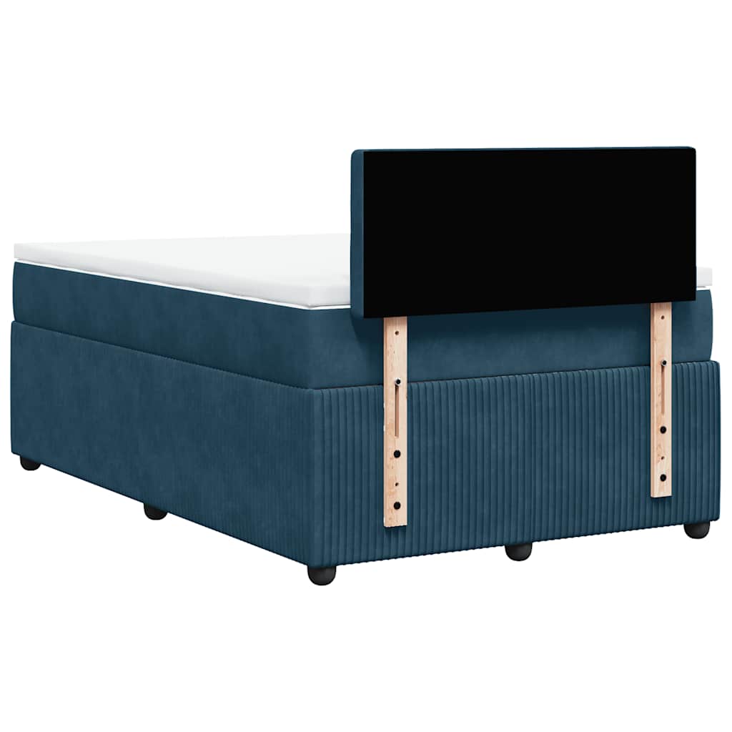 kontinentalseng med madras 120x190 cm velour blå