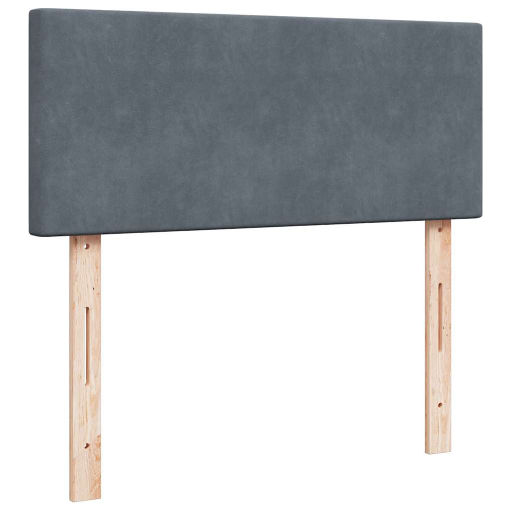 kontinentalseng 120x200 cm fløjl mørkegrå