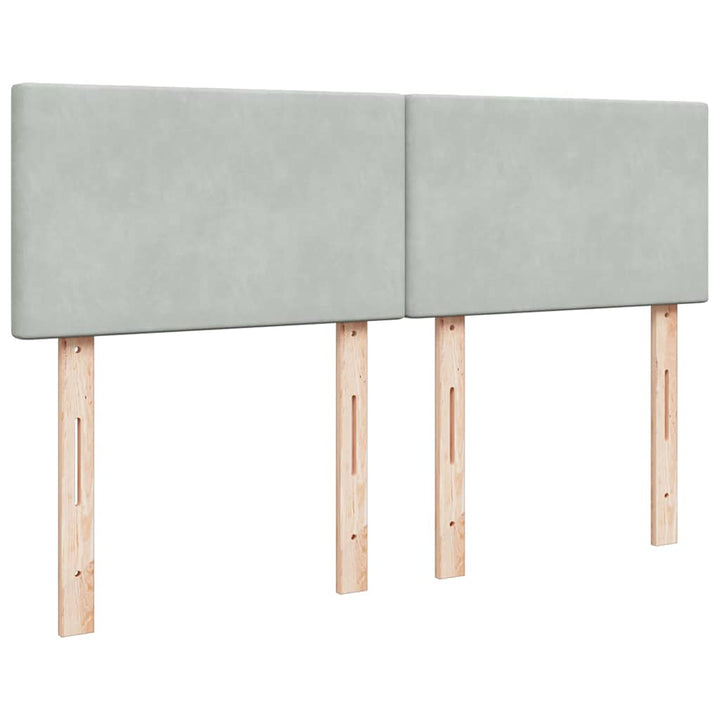 kontinentalseng med madras 140x190 fløjl lysegrå