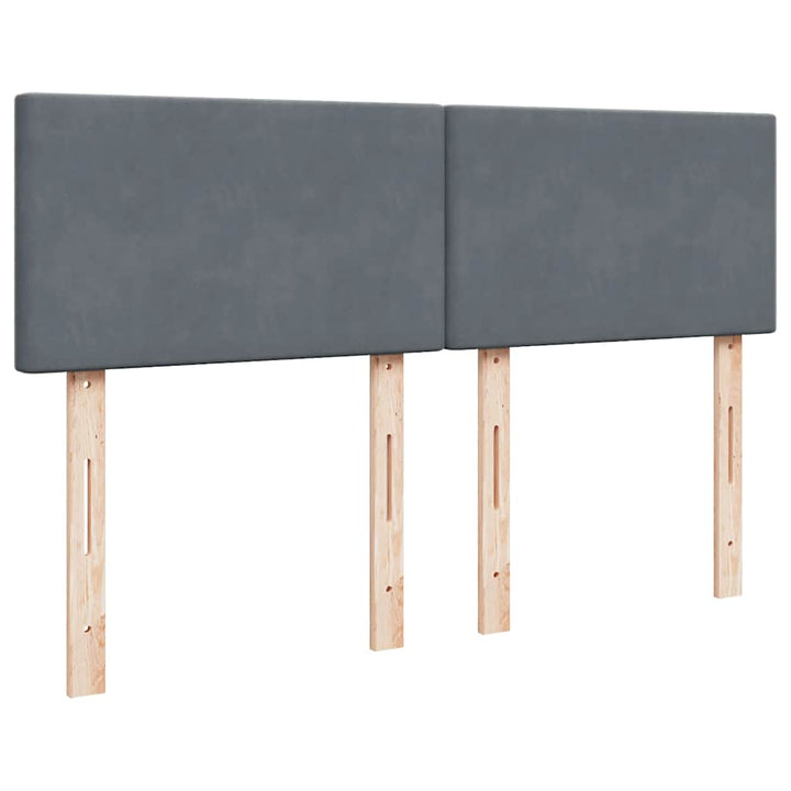 kontinentalseng med madras 140x190 cm fløjl mørkegrå