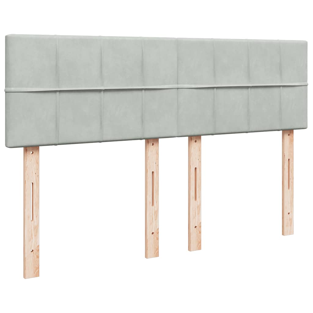 kontinentalseng med madras 140x190 fløjl lysegrå