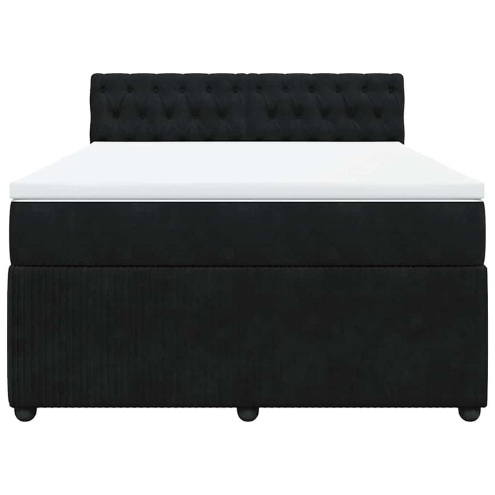 kontinentalseng med madras 140x190 cm fløjl sort