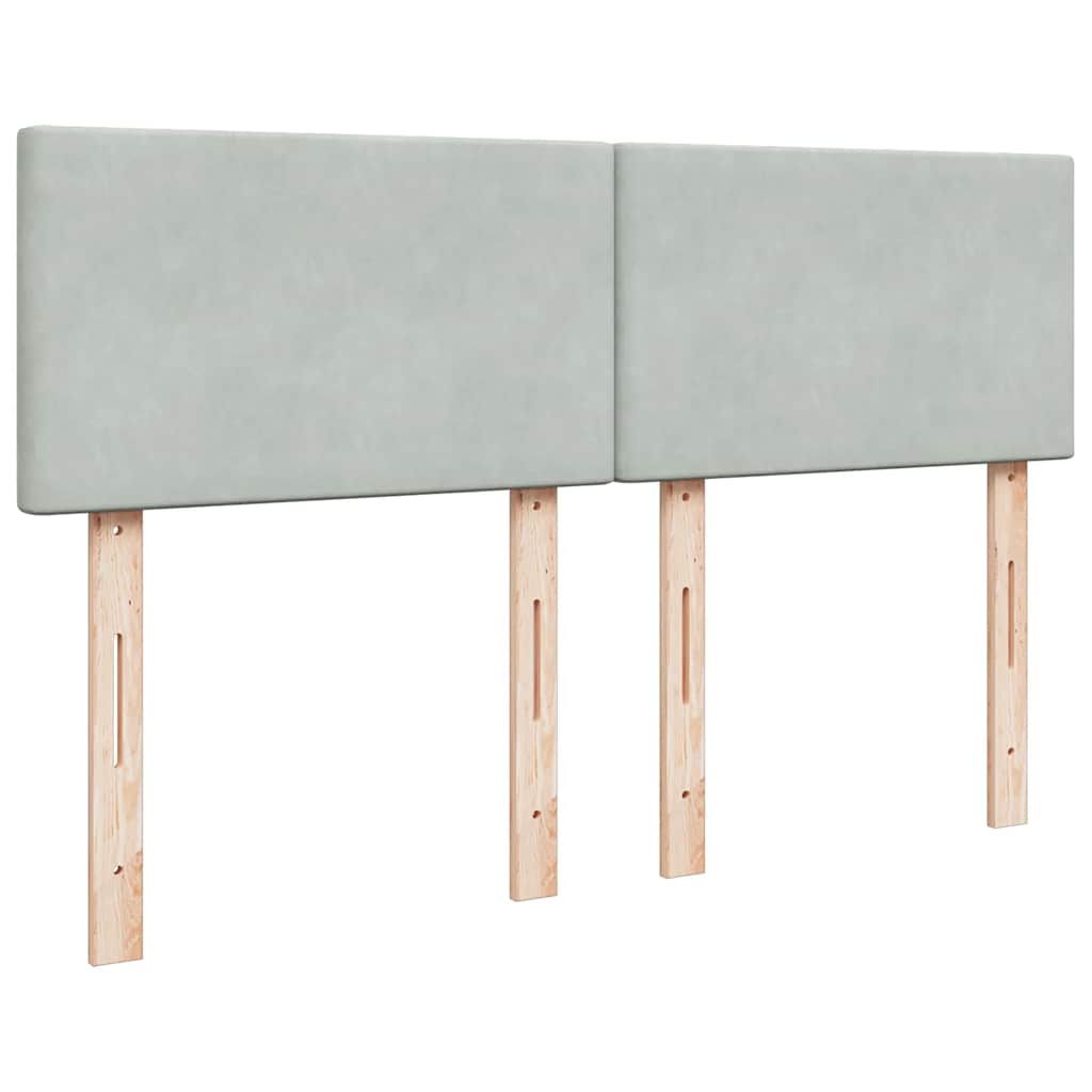 kontinentalseng med madras 140x200 cm fløjl lysegrå