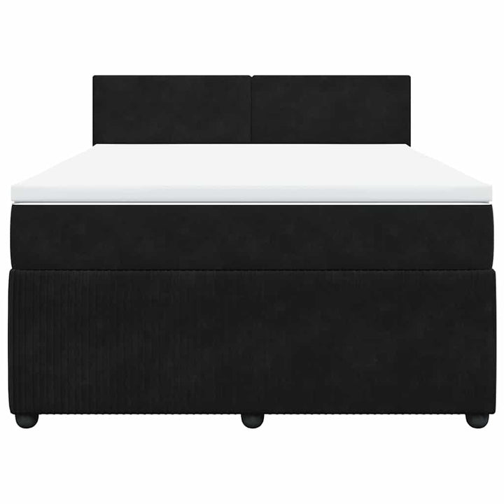kontinentalseng med madras 140x200 cm fløjl sort