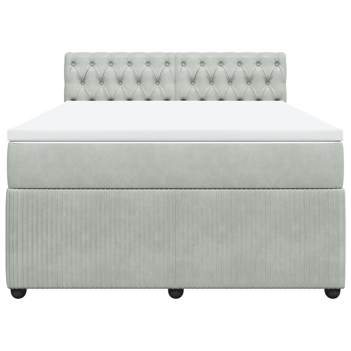 kontinentalseng med madras 140x200 cm fløjl lysegrå