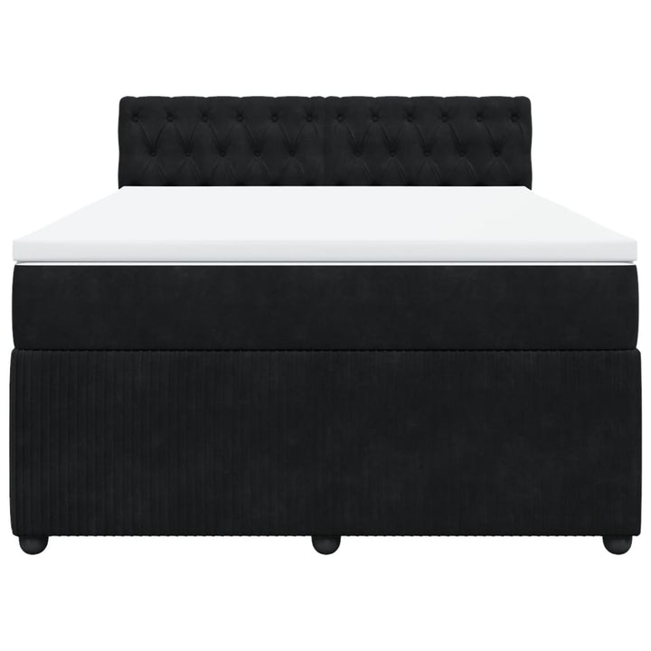 kontinentalseng med madras 140x200 cm fløjl sort