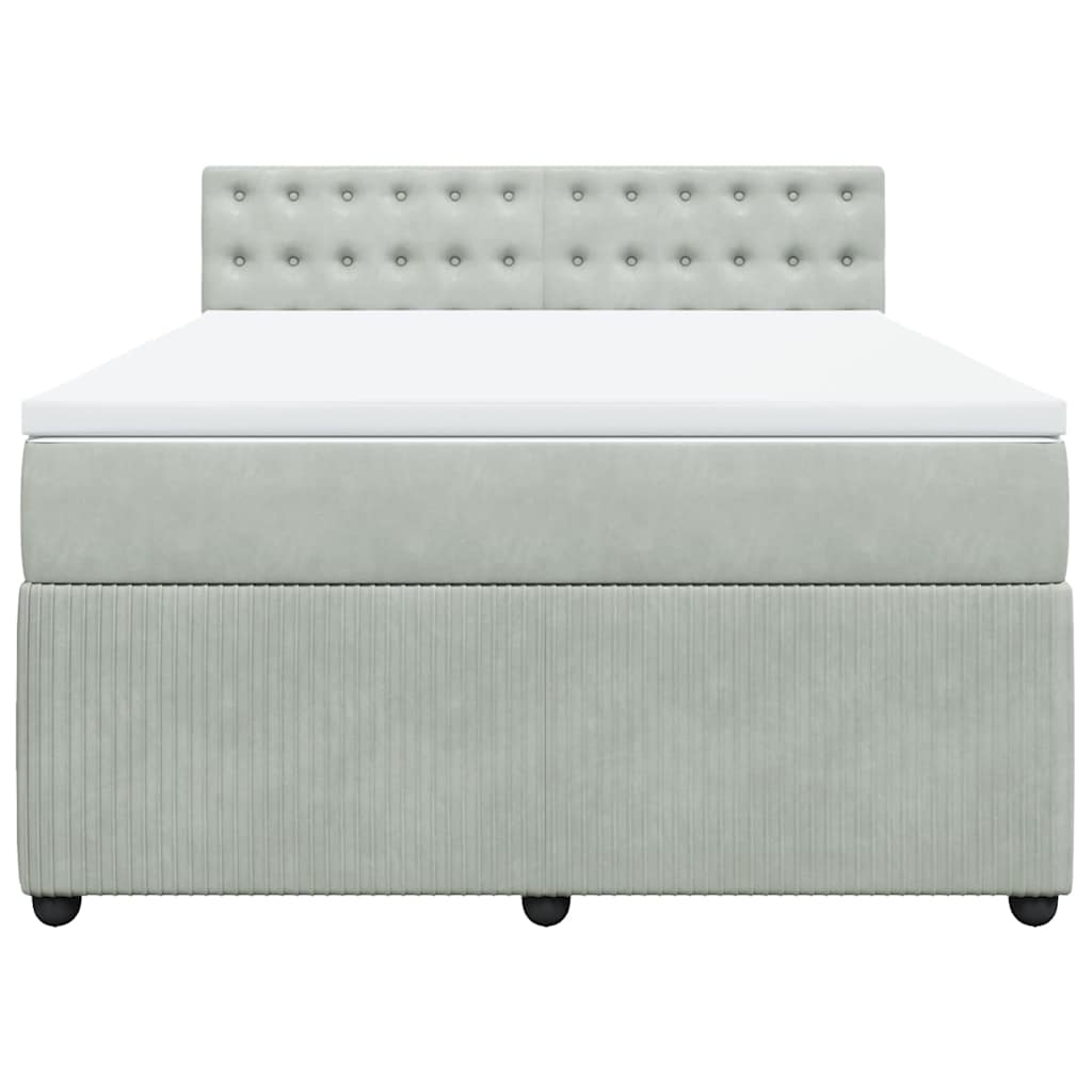 kontinentalseng med madras 140x200 cm fløjl lysegrå