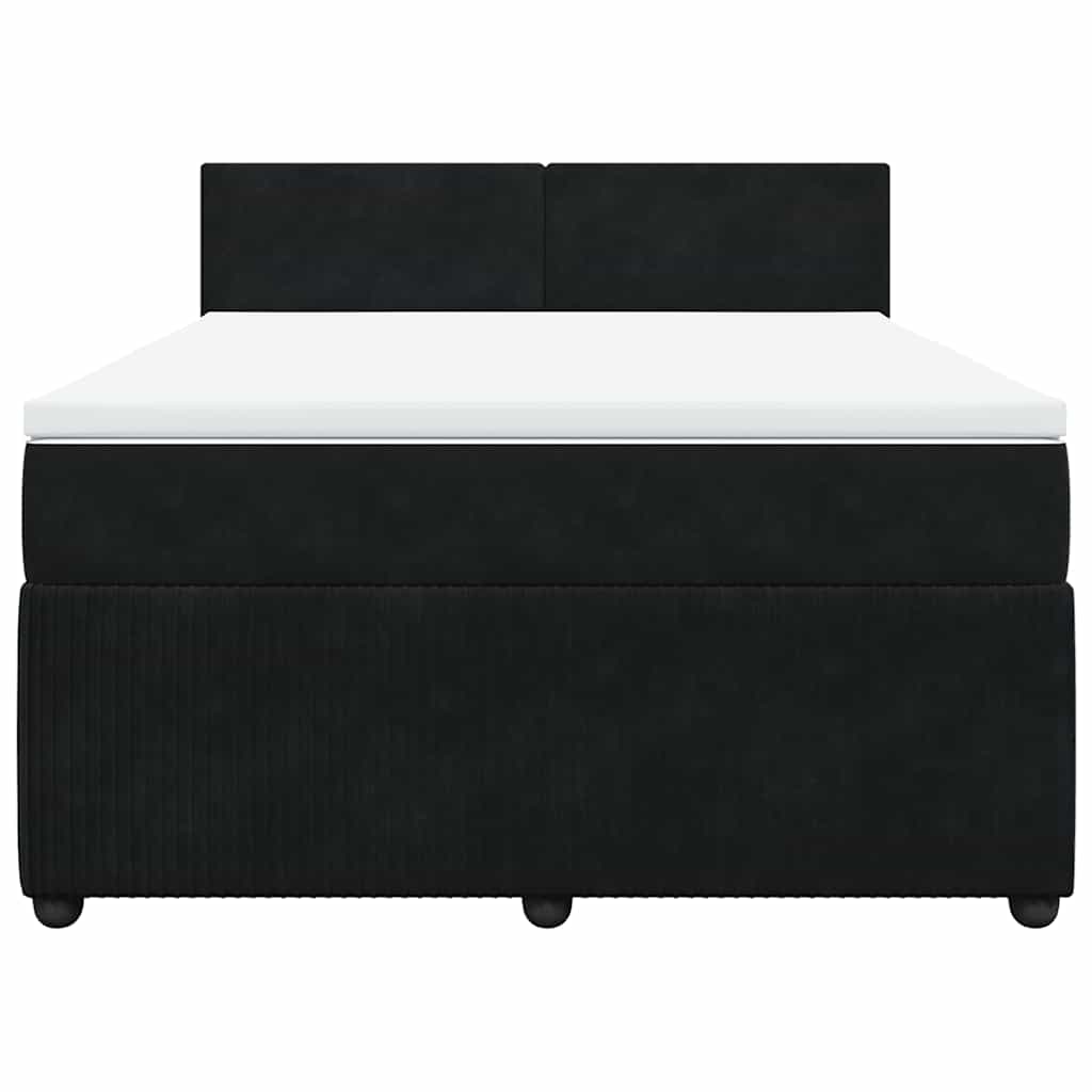 kontinentalseng med madras 160x200 cm fløjl sort