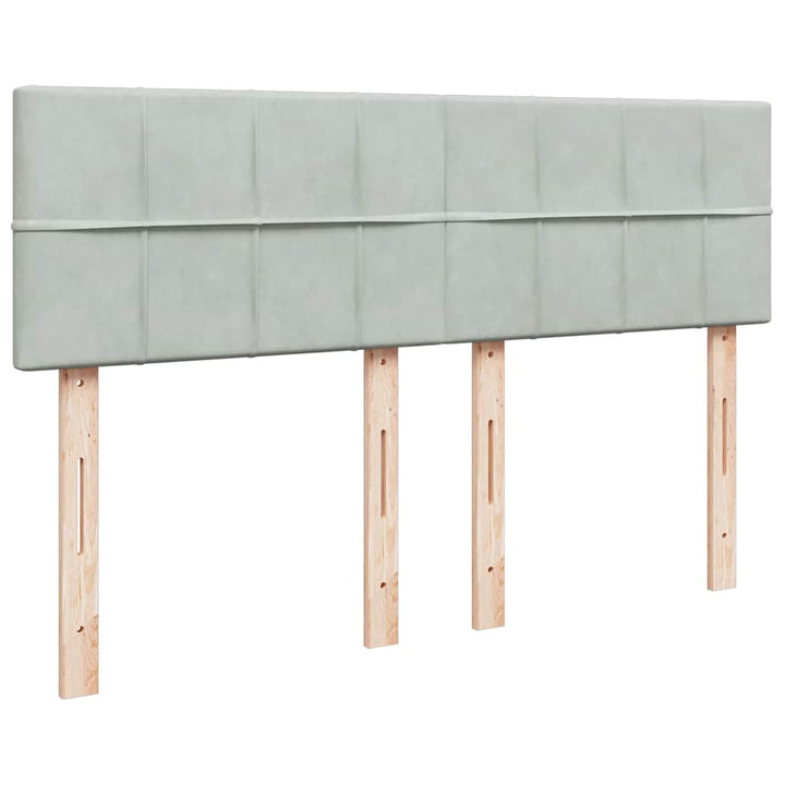 kontinentalseng med madras 160x200 cm fløjl lysegrå