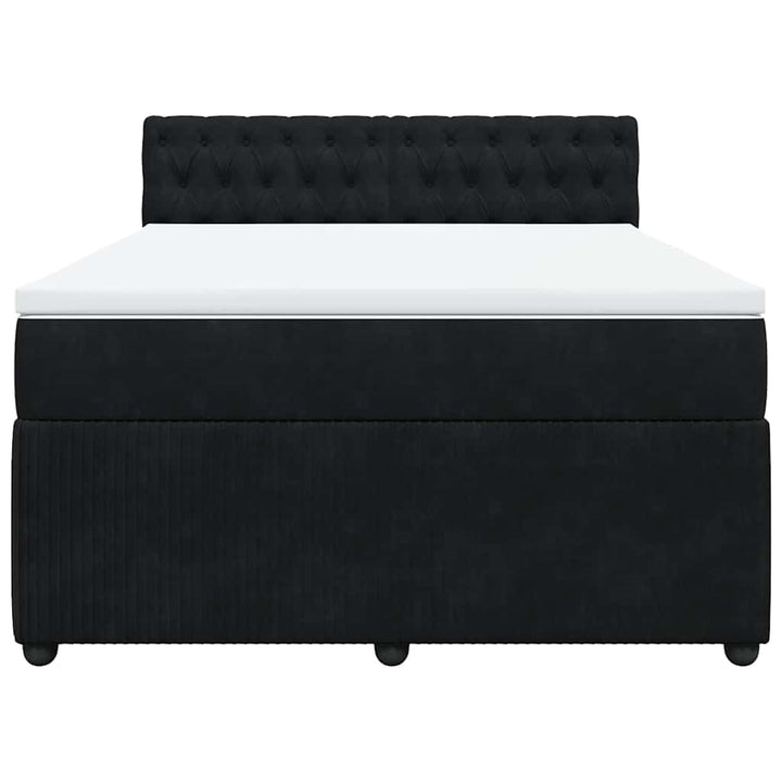 kontinentalseng med madras 160x200 cm fløjl sort