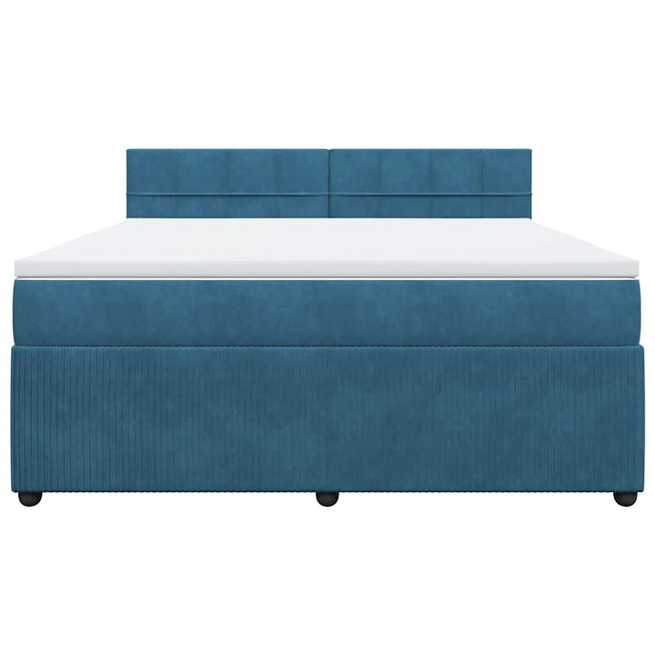 kontinentalseng med madras 180x200 cm fløjl blå