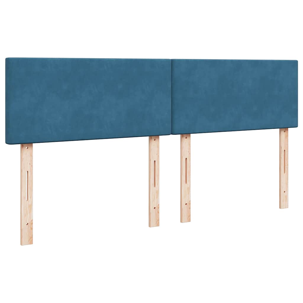 kontinentalseng med madras 200x200 cm fløjl blå