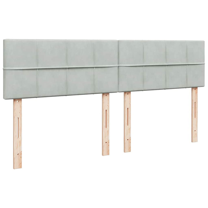 kontinentalseng med madras 200x200 cm fløjl lysegrå