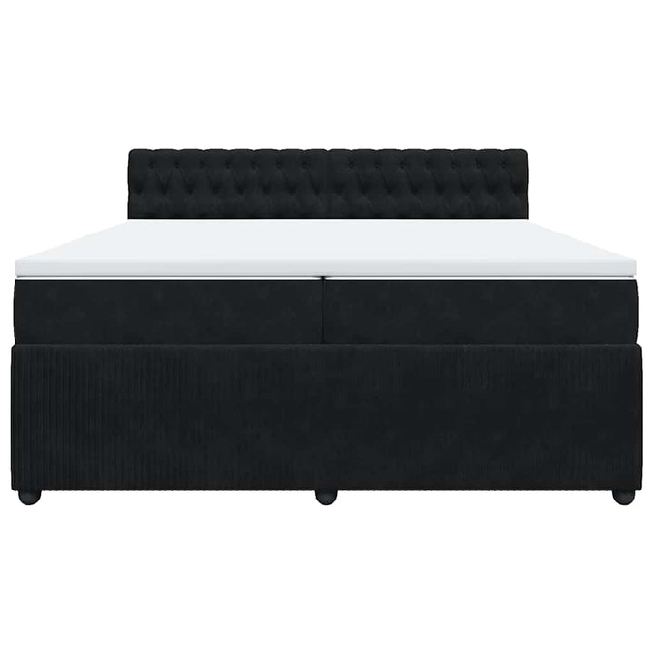 kontinentalseng med madras 200x200 cm fløjl sort