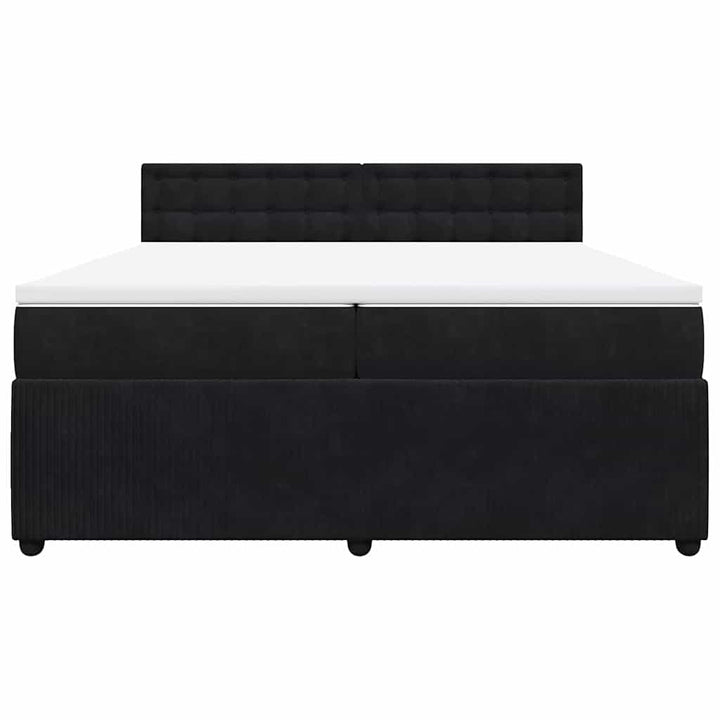 kontinentalseng med madras 200x200 cm fløjl sort