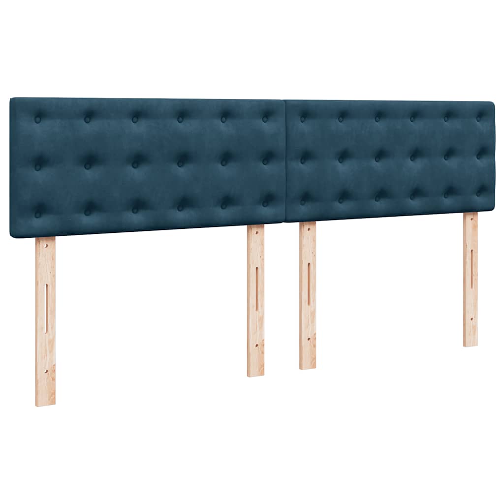 kontinentalseng med madras 200x200 cm fløjl blå