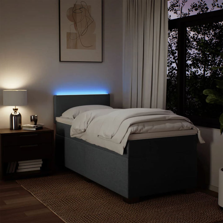 kontinentalseng med madras 80x200 cm stof mørkegrå