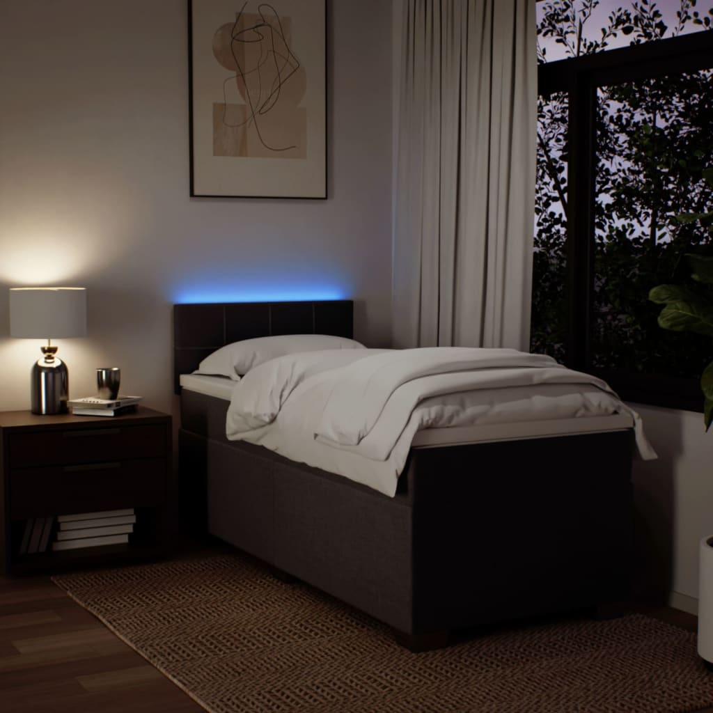 kontinentalseng med madras 80x200 cm stof mørkebrun