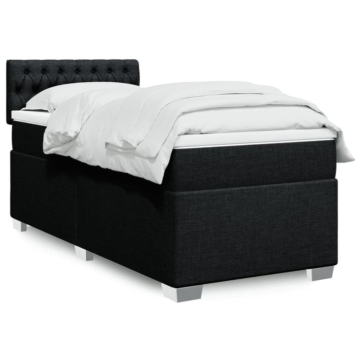 kontinentalseng med madras 80x200 cm stof sort