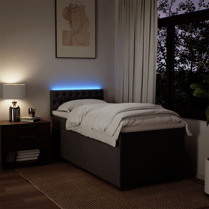 kontinentalseng med madras 80x200 cm stof mørkebrun