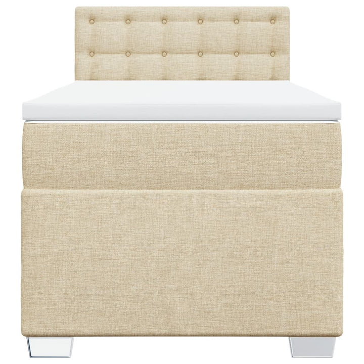 kontinentalseng med madras 80x200 cm stof cremefarvet